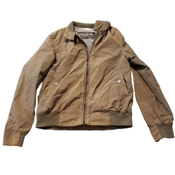 Authentic Superdry Mens Vintage Brown Cloth Size Large Bomber Jacket - Picture 2 of 5